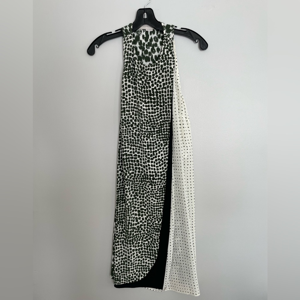 Stella McCartney Asymmetrical Green and White Dress